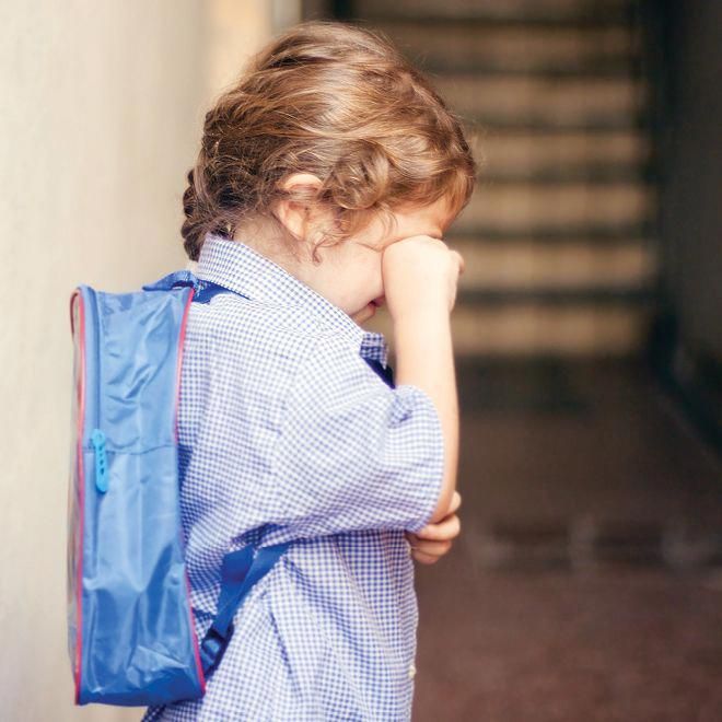 Toddler with separation anxiety crying at daycare drop-off